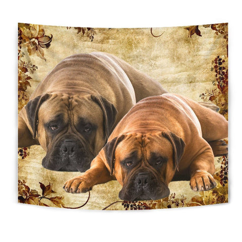Bullmastiff Dog Print On Tapestry-Free Shipping