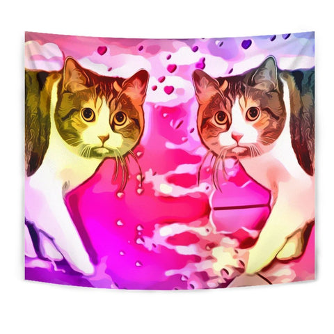 Manx Cat Print Tapestry-Free Shipping