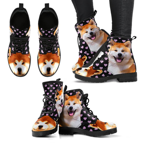 Valentine's Day Special-Akita Dog Print Boots For Women-Free Shipping