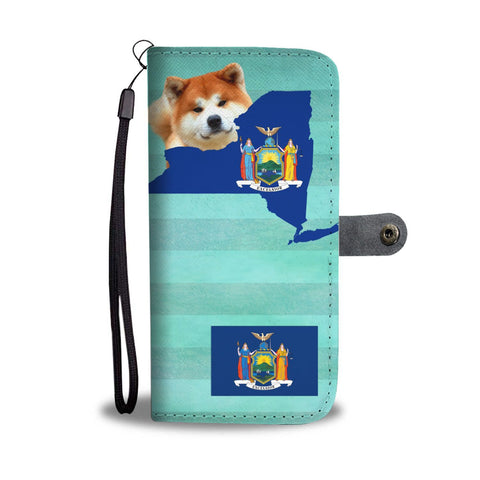 Cute Akita Dog Print Wallet Case-Free Shipping-NY State