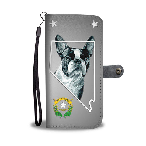 Cute Boston Terrier Print Wallet Case-Free Shipping- NV State
