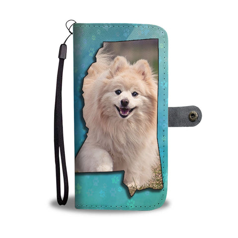 Cute Pomeranian Dog Print Wallet Case-Free Shipping-MS State