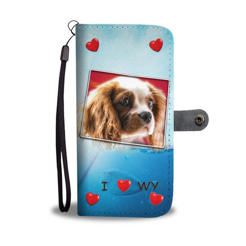 Cute Cavalier King Charles Spaniel Print Wallet Case-Free Shipping-WY State
