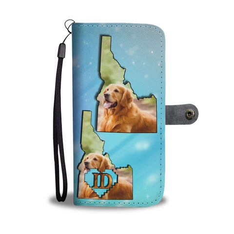 Lovely Golden Retriever Print Wallet Case-Free Shipping-ID State