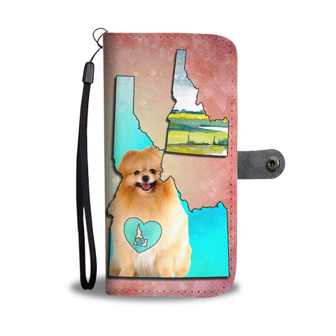 Cute Pomeranian Dog Print Wallet Case-Free Shipping-ID State