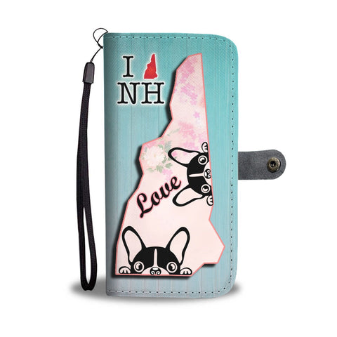 Cute Boston Terrier Dog Art Print Wallet Case-Free Shipping-NH State