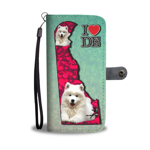 Cute Samoyed Dog Print Wallet Case-Free Shipping-DE State