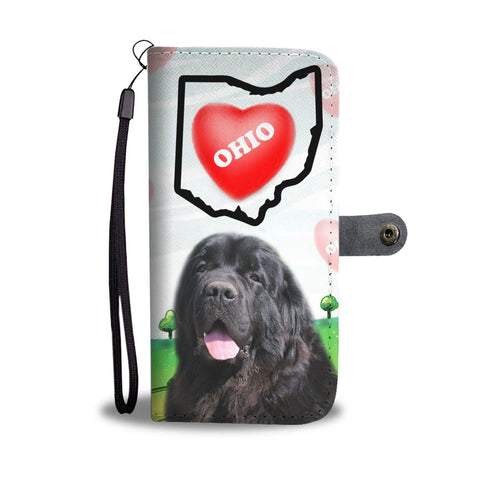 Newfoundland Dog Print Wallet Case-Free Shipping-OH State