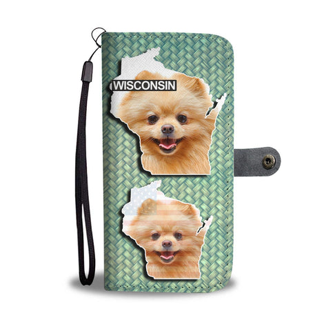 Cute Pomeranian Dog Print Wallet Case-Free Shipping-WI State