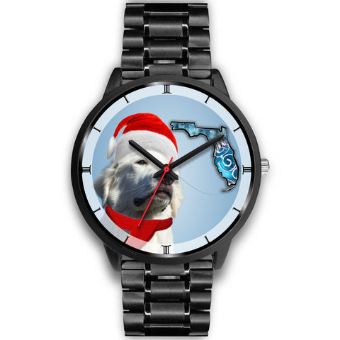 Great Pyrenees On Christmas Florida Wrist Watch-Free Shipping