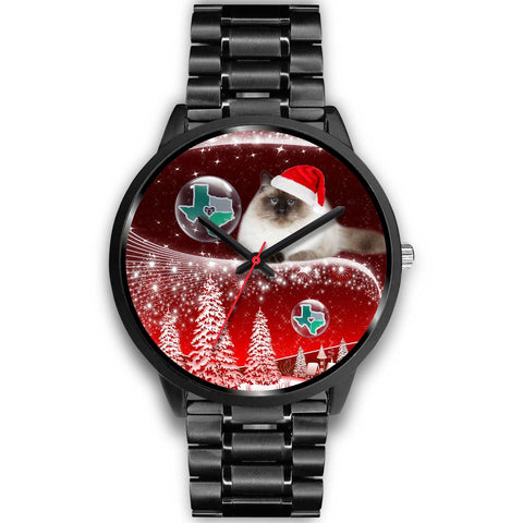 Birman Cat Texas Christmas Special Wrist Watch-Free Shipping
