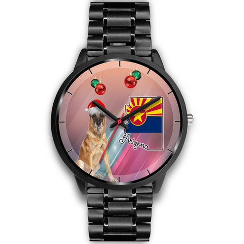 Belgian Malinois Dog On Christmas Arizona Wrist Watch-Free Shipping