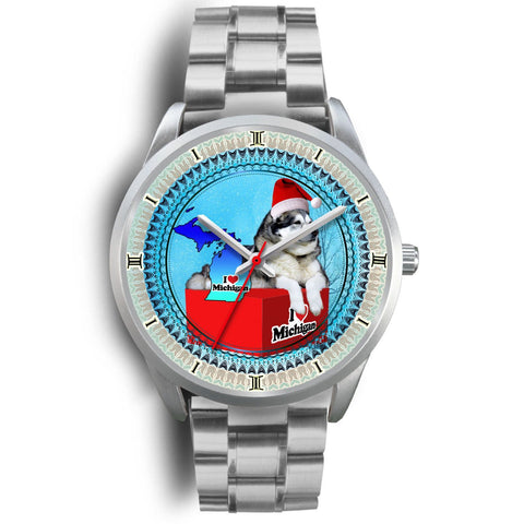 Lovely Alaskan Malamute Dog Michigan Christmas Special Wrist Watch-Free Shipping