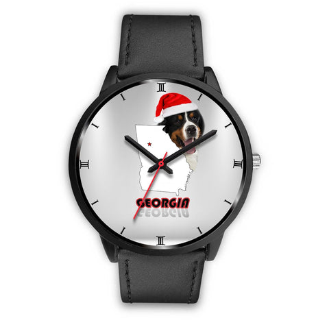 Bernese Mountain Dog Georgia Christmas Special Wrist Watch-Free Shipping