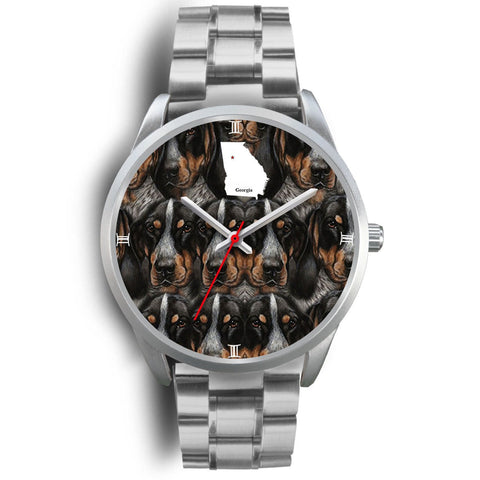 Amazing Bluetick Coonhound Dog Georgia Christmas Special Wrist Watch-Free Shipping