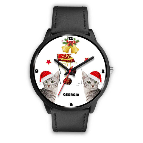 Egyptian Mau Cat Georgia Christmas Special Wrist Watch-Free Shipping