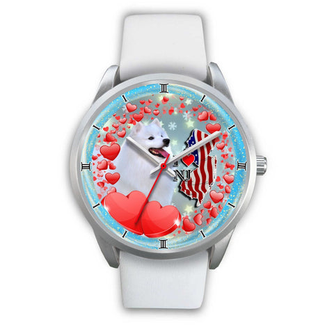 Laughing American Eskimo Dog New Jersey Christmas Special Wrist Watch-Free Shipping