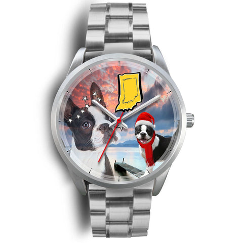 Boston Terrier Indiana Christmas Special Wrist Watch-Free Shipping