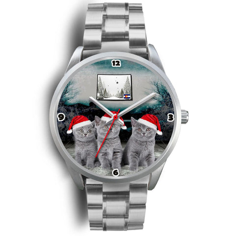 Russian Blue Cat Colorado Christmas Special Wrist Watch-Free Shipping