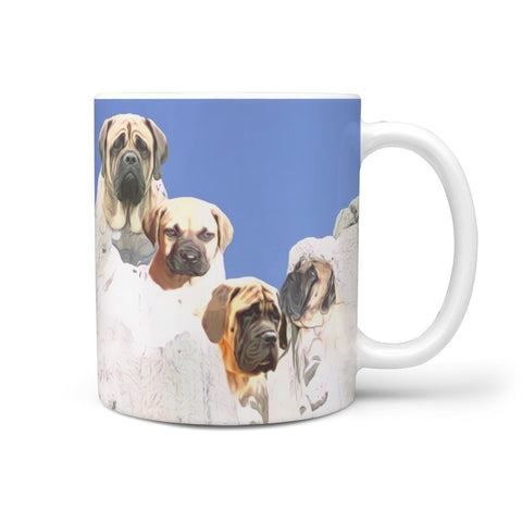 English Mastiff Dog Mount Rushmore Print 360 White Mug