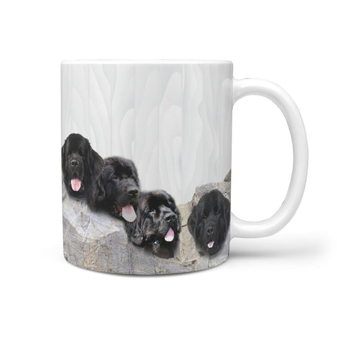 Newfoundland Dog Mount Rushmore Print 360 White Mug