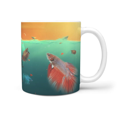 Siamese fighting Fish (Betta Fish) Print 360 White Mug