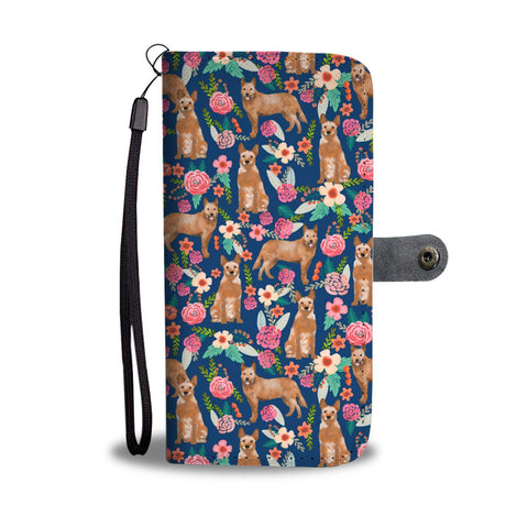 Australian Cattle Dog Floral Print Wallet Case-Free Shipping