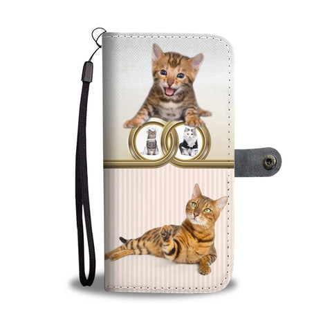 Cute Bengal Cat Print Wallet Case-Free Shipping