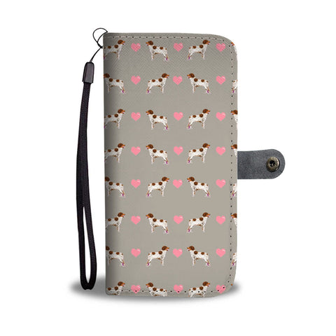 Lovely Brittany Dog Pattern Print Wallet Case-Free Shipping