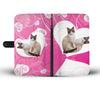 Snowshoe Cat Print Wallet Case-Free Shipping