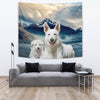 White Shepherd Dog Print Tapestry-Free Shipping