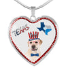 Labrador Retriever Texas Print Heart Pendant Luxury Necklace-Free Shipping