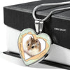 Robo Hamster Print Heart Charm Necklaces-Free Shipping