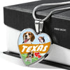 Cute Beagle Dog Print Texas Heart Pendant Luxury Necklace-Free Shipping
