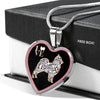 Pomeranian Dog Love Print Heart Charm Necklaces-Free Shipping