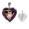 Javanese Cat Print Heart Charm Necklaces-Free Shipping