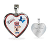Labrador Retriever Texas Print Heart Pendant Luxury Necklace-Free Shipping