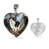 Munchkin Cat Print Heart Pendant Luxury Necklace-Free Shipping