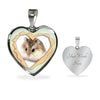 Robo Hamster Print Heart Charm Necklaces-Free Shipping