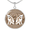 Oriental Shorthair Cat Print Circle Pendant Luxury Necklace-Free Shipping