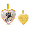 Leonberger Dog Art Print Heart Charm Necklaces-Free Shipping