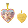 Norfolk Terrier Dog Print Heart Charm Necklaces-Free Shipping
