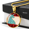 Unicorn Print Circle Pendant Luxury Necklace-Free Shipping