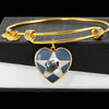 Great Pyrenees Print Luxury Heart Charm Bangle-Free Shipping