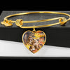 Labradoodle Print Luxury Heart Charm Bangle-Free Shipping