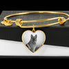 Cute German Shepherd Print Luxury Heart Charm Bangle-Free Shipping