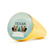 Yorkshire Terrier (Yorkie) Texas Print Signet Ring-Free Shipping
