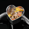 Labradoodle Print Heart Charm Steel Bracelet-Free Shipping