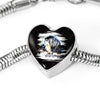 Tibetan Mastiff Dog Art Print Heart Charm Steel Bracelet-Free Shipping