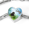 Barbet Dog Print Heart Charm Steel Bracelet-Free Shipping